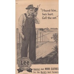 Lee Work Clothes HD Lee Company Farmers Jelt Denim Overalls MCM Print Ad 1946